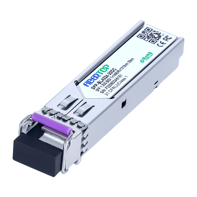 HPE® J9142B-20 Compatible 1000Base-BX BIDI SFP Transceiver SMF 1490nm Tx/1310nm Rx 20km Single LC DOM