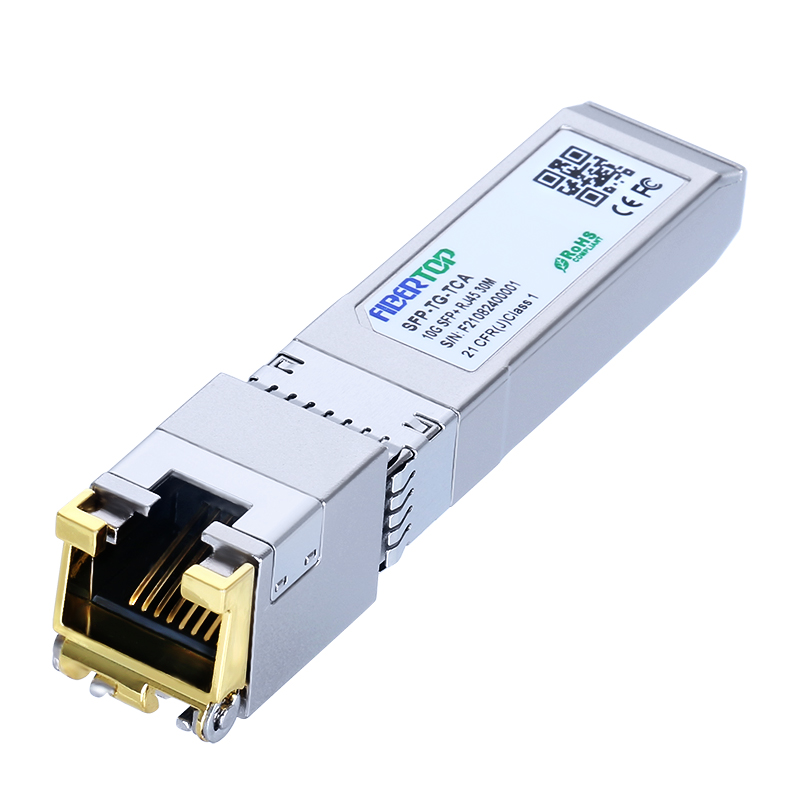 FiberTop 10GBase-T SFP+ to RJ-45 Transceiver SFP+ Copper Ethernet CAT6a Module up to 30 Meter with AQR113C chipset